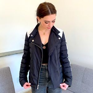 BCBG MaxAzria Black and White Down Jacket